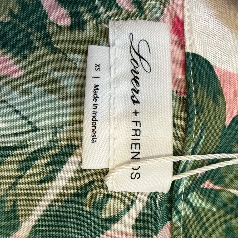 NWT Lovers & Friends Tropical Pink Stripe Palm Wrap Mini Alicia Skirt XS Retro - Picture 5 of 7